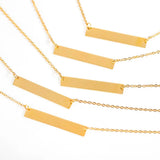 Personalized Bar Necklace Engraved Stainless Steel Nameplate Necklace