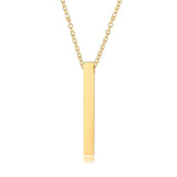 Personalized Bar Necklace Initial Letter Nameplated Pendant