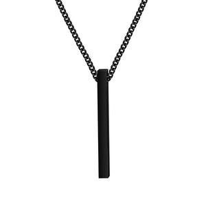 Personalized Bar Pendant Necklace Birthday Name Stainless Steel Jewelry Set