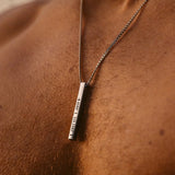 Personalized Bar Pendant Necklace Birthday Name Stainless Steel Jewelry Set