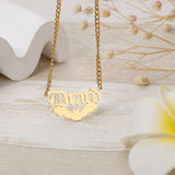 Halloween Bat Name Necklace 18K Plating Stainless Steel Pendant