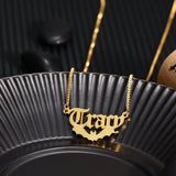 Halloween Bat Name Necklace 18K Plating Stainless Steel Pendant