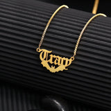 Halloween Bat Name Necklace 18K Plating Stainless Steel Pendant