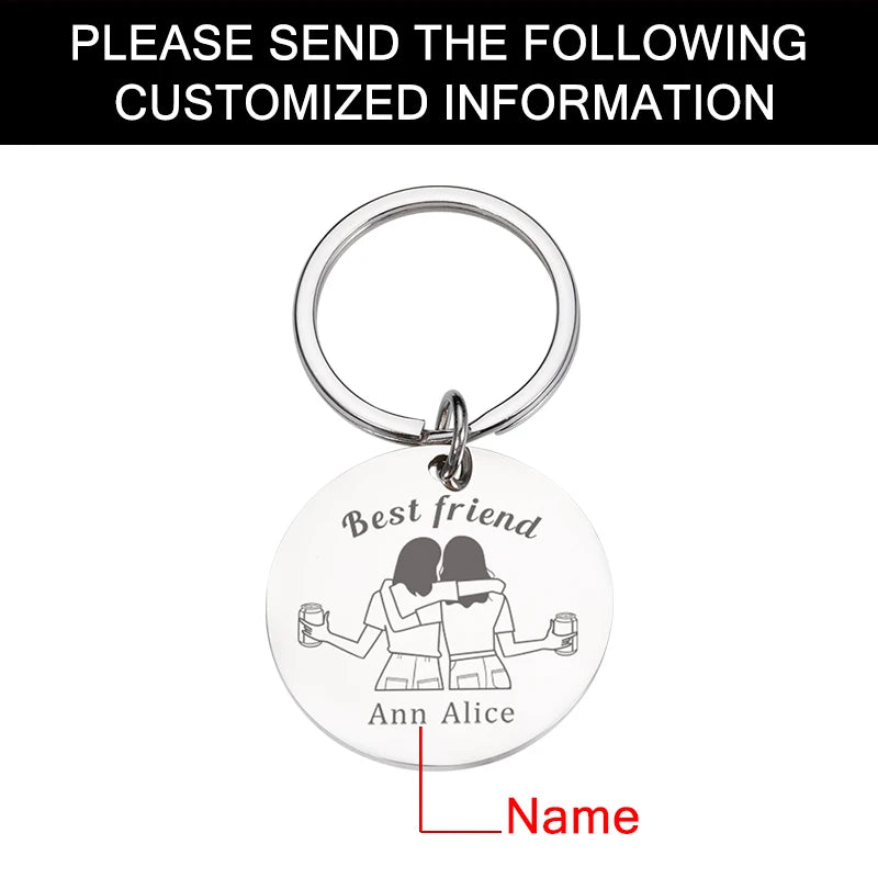 Custom Name Keychain for BFF Gift