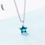 925 Silver Star Crystal Choker Necklace for Women