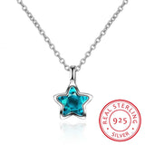 925 Silver Star Crystal Choker Necklace for Women