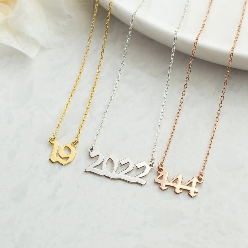 Personalized Birth Date Necklace,Custom Dainty Pendant