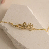 Personalized Birth Flower Bracelet - Best Birthday Gift For Women
