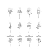 Personalized Birth Flower Necklace Name Necklace Stainless Steel