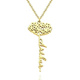 Personalized Birth Flower Necklace Name Necklace Stainless Steel