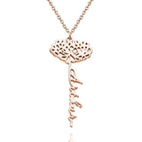 Personalized Birth Flower Necklace Name Necklace Stainless Steel