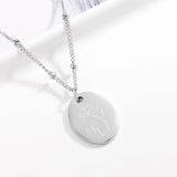 Personalized Birth Month Flower Necklace Disc Pendant Stainless Steel