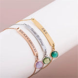 Personalized Birthstone Bracelet Friendship Bracelet Sister Bridesmaid Jewelry