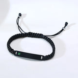 Personalized Birthstone Bracelet Engraved Name Stainless Steel Bar