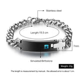 Personalized Birthstone Engrave Name Bracelet Lovers' Bracelets & Bangles