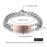 Personalized Birthstone Engrave Name Bracelet Lovers' Bracelets & Bangles