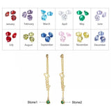 Customized Birthstone Name Dangle Earrings