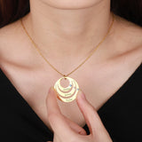 Custom Birthstone Name Necklace for Mom - Stainless Steel Round Charm Jewelry