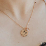 Personalized Birthstone Necklace Gift for Mom Grandma Flower Jewelry