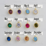 Personalized Birthstone Pendant Necklace with Engraving
