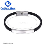 Personalized Silicone Bracelet Engraved Name Rubber Wristband Men Jewelry
