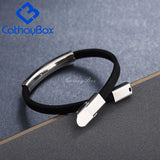 Personalized Silicone Bracelet Engraved Name Rubber Wristband Men Jewelry