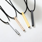 Personalized Stainless Steel Bar Necklace with Engraving