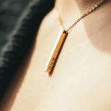 Personalized Stainless Steel Bar Necklace with Engraving