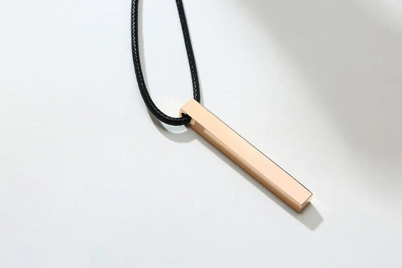 Personalized Stainless Steel Bar Necklace with Engraving