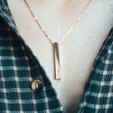 Personalized Stainless Steel Bar Necklace with Engraving