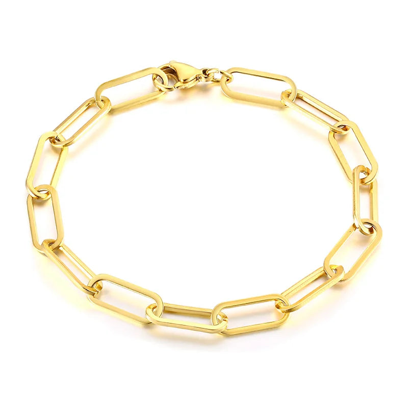 Personalized Chic Paper Clip Chain Bracelet