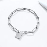 Personalized Chic Paper Clip Chain Bracelet