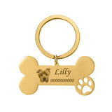 Personalized Bone Keychain Pet Charm Name Souvenirs Gift