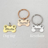 Personalized Bone Keychain Pet Charm Name Souvenirs Gift