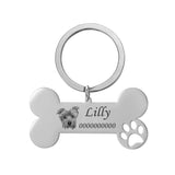 Personalized Bone Keychain Pet Charm Name Souvenirs Gift