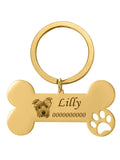 Personalized Bone Keychain Pet Charm Name Souvenirs Gift