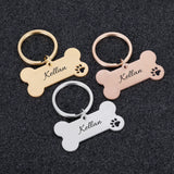 Personalized Bone Keychain Pet Charm Name Souvenirs Gift