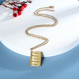 Personalized Book Pendant Necklace with Birthstones for Family