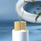 Personalized Book Pendant Necklace with Birthstones for Family