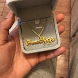 Personalized Box Chain Name Necklace Stainless Steel For Women