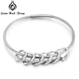 Stainless Steel Heart Charm Bracelet Family Gift
