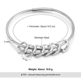 Stainless Steel Heart Charm Bracelet Family Gift
