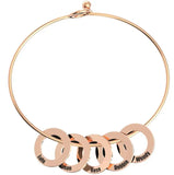 Personalized Bangle with Circle Disc Pendants