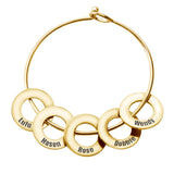 Personalized Bangle with Circle Disc Pendants