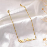Personalized Name Bracelet with Heart Charm Stainless Steel Jewelry