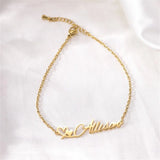 Personalized Name Bracelet with Heart Charm Stainless Steel Jewelry
