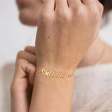 Personalized Name Bracelet with Heart Charm Stainless Steel Jewelry