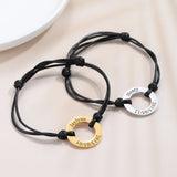 Personalized Engraved Aluminum Leather Bracelet