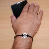 Personalized Engraved Aluminum Leather Bracelet