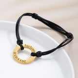 Personalized Engraved Aluminum Leather Bracelet